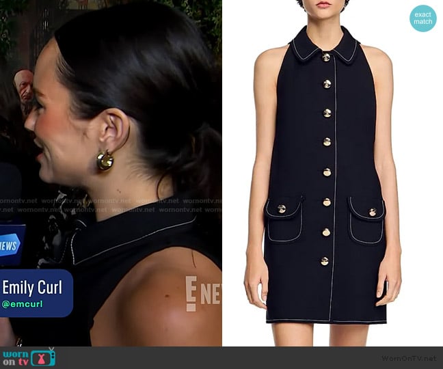 Sandro Peter Pan Collar Mini Dress worn by Emily Curl on E! News