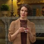 Sarah’s brown long jacket on Days of our Lives