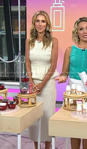 Sarah Eggenberger’s textured peplum top and skirt on Today