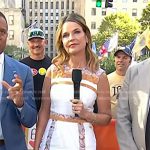 Savannah’s white print paneled dress on Today