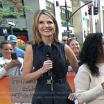 Savannah’s black zip front belted dress on Today