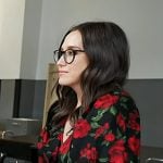 Savannah’s black rose print top on Today