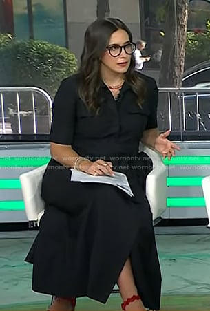 Savannah's black flap pocket shirtdress on Today