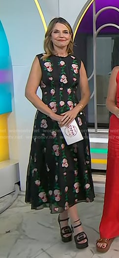 Savannah's black platform sandals on Today