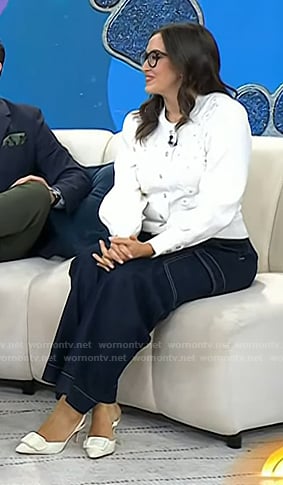 Savannah’s white buckle slingback pumps on Today