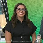 Savannah’s black double buckle waist shirt on Today