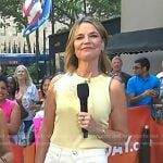 Savannah’s yellow tank and white denim skirt on Today