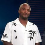 Scott's white floral print shirt on Access Hollywood
