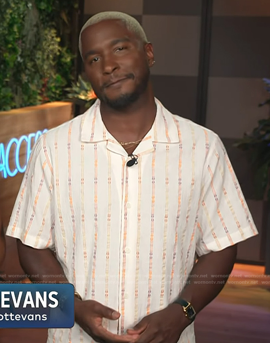 Scott's stripe short sleeve shirt on Access Hollywood