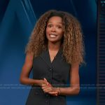 Zuri’s black button front mini dress on Access Hollywood