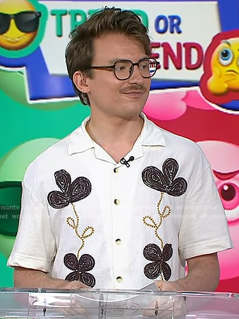 Sean Hickey’s white floral embroidered shirt on Today