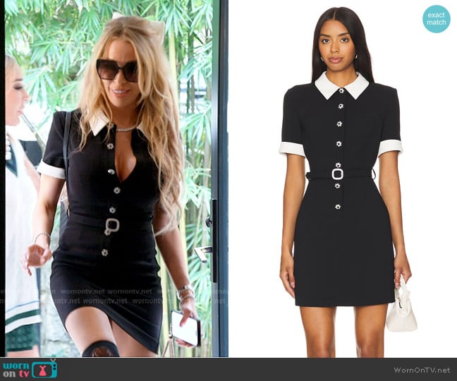 Self Portrait Contrast Mini Dress worn by Lisa Hochstein (Lisa Hochstein) on The Real Housewives of Miami