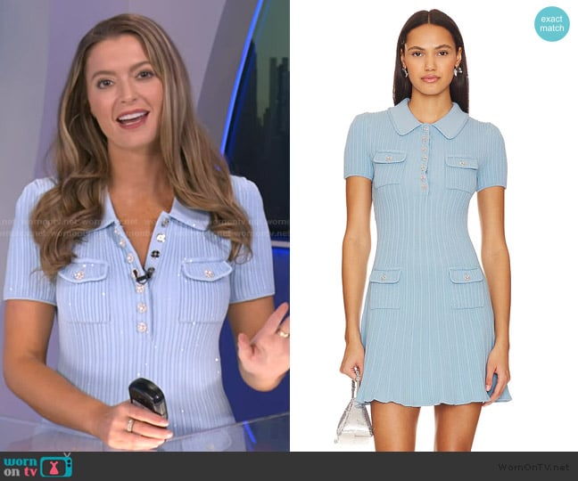 Self Portrait Sequin Knit Mini Dress worn by Dani Beckstrom on Good Morning America