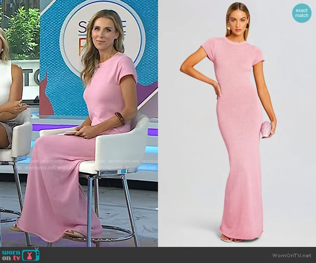 SER.O.YA Airess Knit Maxi Dress in Powder Pink worn by Sarah Eggenberger on Today