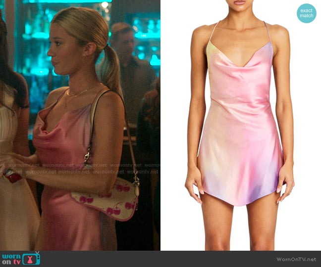SER.O.YA Pracilla Silk Mini Dress in Sunset Tie Dye worn by Taylor Jewel (Rain Spencer) on The Summer I Turned Pretty