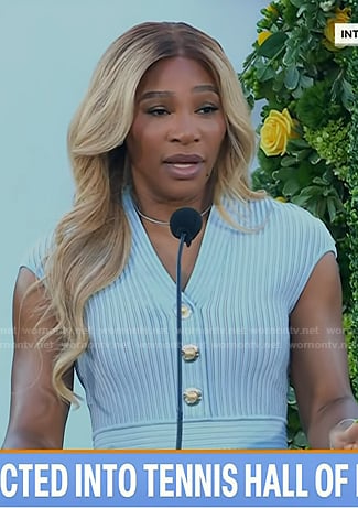 Serena William’s blue ribbed dress on Today