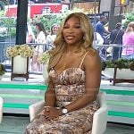 Serena Williams’s snake print bustier top and skirt on Today