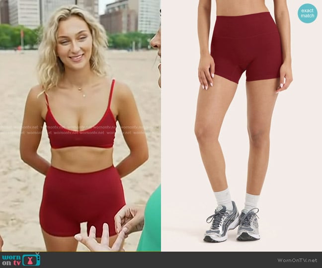 Set Active cloud shorts in Cherry worn by Olivia Santelli on Today
