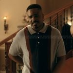 Shaad’s blue polo shirt on The Chi