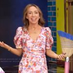 Shannon Doherty’s floral print wrap dress on Live with Kelly and Mark