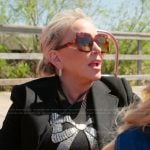 Shannon’s black bow detail sweater on The Real Housewives of Orange County