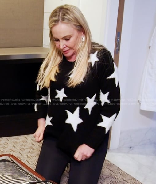 Shannon's black star print sweater on The Real Housewives of Orange County