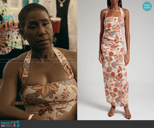 Sir Noemi Floral Halter Neck Linen Maxi Dress worn by Dolly (Shariba Rivers) on The Chi