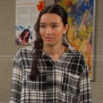 Sophia’s black plaid shirt on Days of our Lives