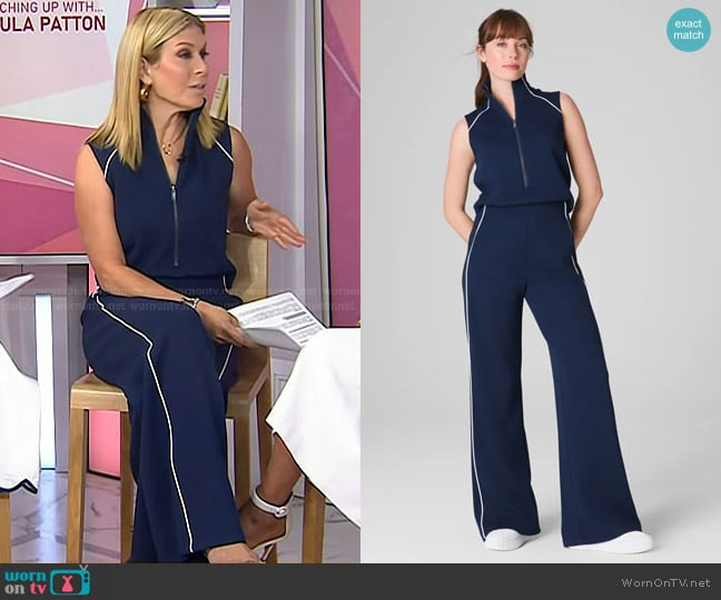 Spanx Sleeveless Mockneck Jumpsuit in Timeless Navy worn by Jill Martin on Today