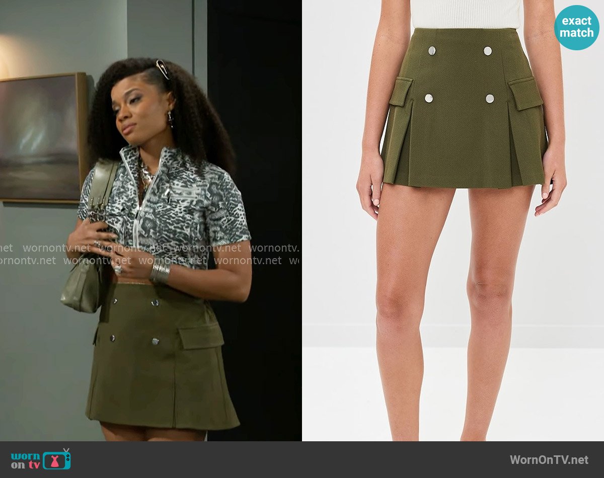 Staud Division Skirt worn by Eva Thomas (Ambyr Michelle) on Beyond the Gates