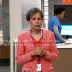 Stella’s red knit jacket on General Hospital