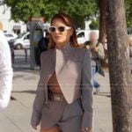 Stephanie’s plaid blazer and mini skirt on The Real Housewives of Miami