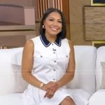 Stephanie’s white contrast collar dress on Good Morning America