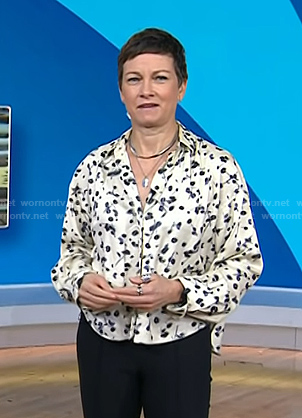 Stephanie's ivory floral blouse on Today