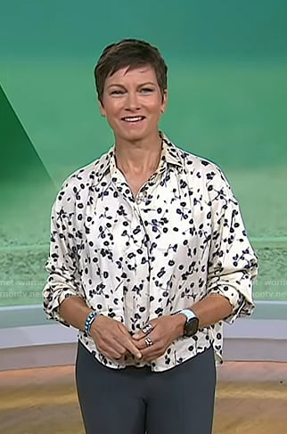 Stephanie’s ivory floral blouse on Today