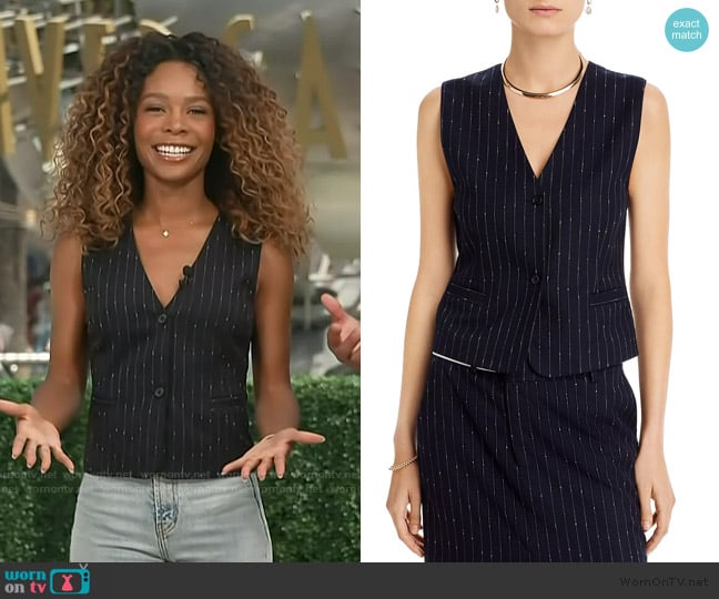 Steve Madden Selene Vest worn by Zuri Hall on Access Hollywood