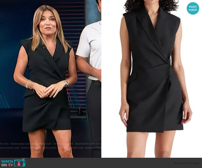 Steve Madden Tyra Pleated Sleeveless Blazer Dress worn by Kit Hoover on Access Hollywood