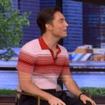 Benito Skinner’s striped polo on Live with Kelly and Mark