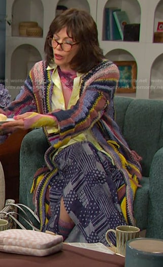 Susan’s striped knit long cardigan on Days of our Lives