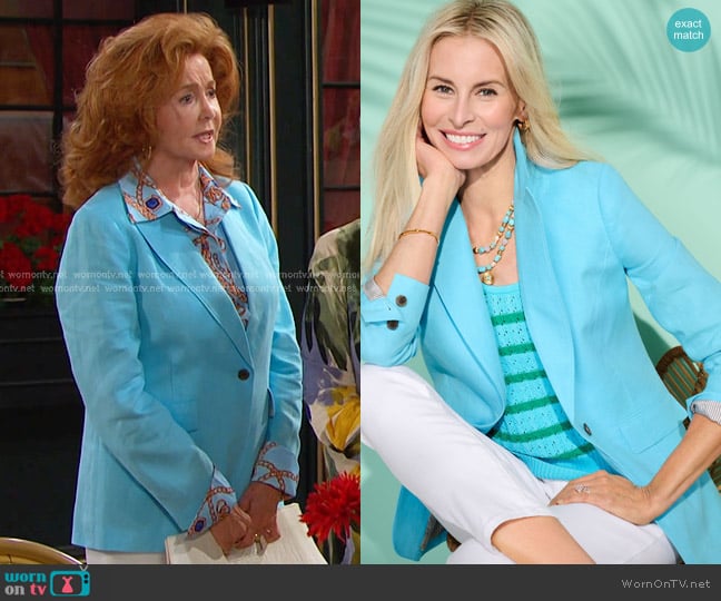 Talbots Classic Linen Blazer worn by Maggie Horton (Suzanne Rogers) on Days of our Lives