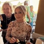 Tamra's floral print mesh top on The Real Housewives of Orange County