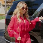 Tamra’s red sheer blouse on The Real Housewives of Orange County