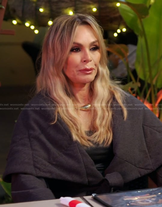 Tamra's gray quilted jacket on The Real Housewives of Orange County
