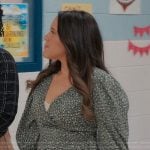Tara’s green printed wrap dress on My Life with the Walter Boys