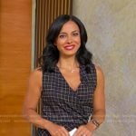 Dr. Tara Narula’s black check print wrap dress on Good Morning America