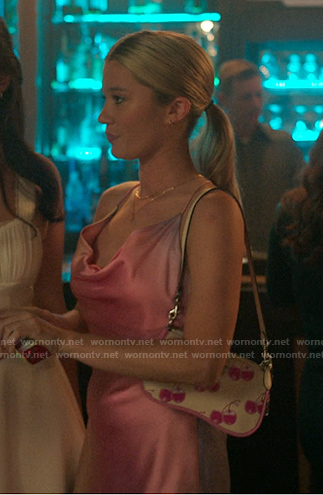 Taylor's pink cowl neck dress on The Summer I Turned Pretty