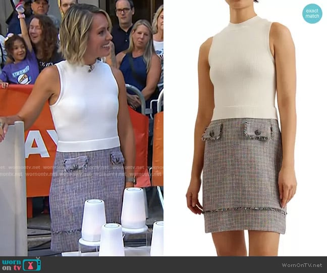 Ted Baker Mayumid Mixed Media Minidress worn by Dylan Dreyer on Today