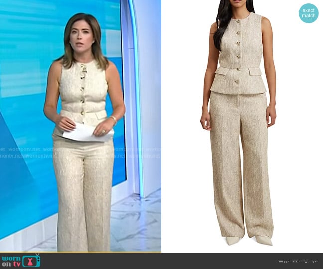 Ted Baker Vulpaw Boucle Waistcoat and Pants worn by Chloe Melas on Today