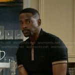 Ted’s black and camel polo shirt on Beyond the Gates