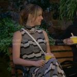 Tessa’s grey striped knit midi dress on The Young and the Restless
